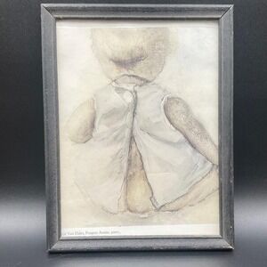 Marie Van Elder‎ "Poupée Assise" 2001 Framed Doll Print in Black Wood Frame